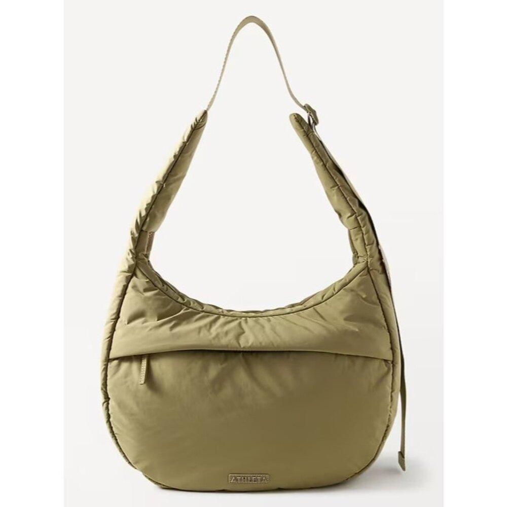 Athleta All About Medium Crossbody Hobo Bag Olive Branch